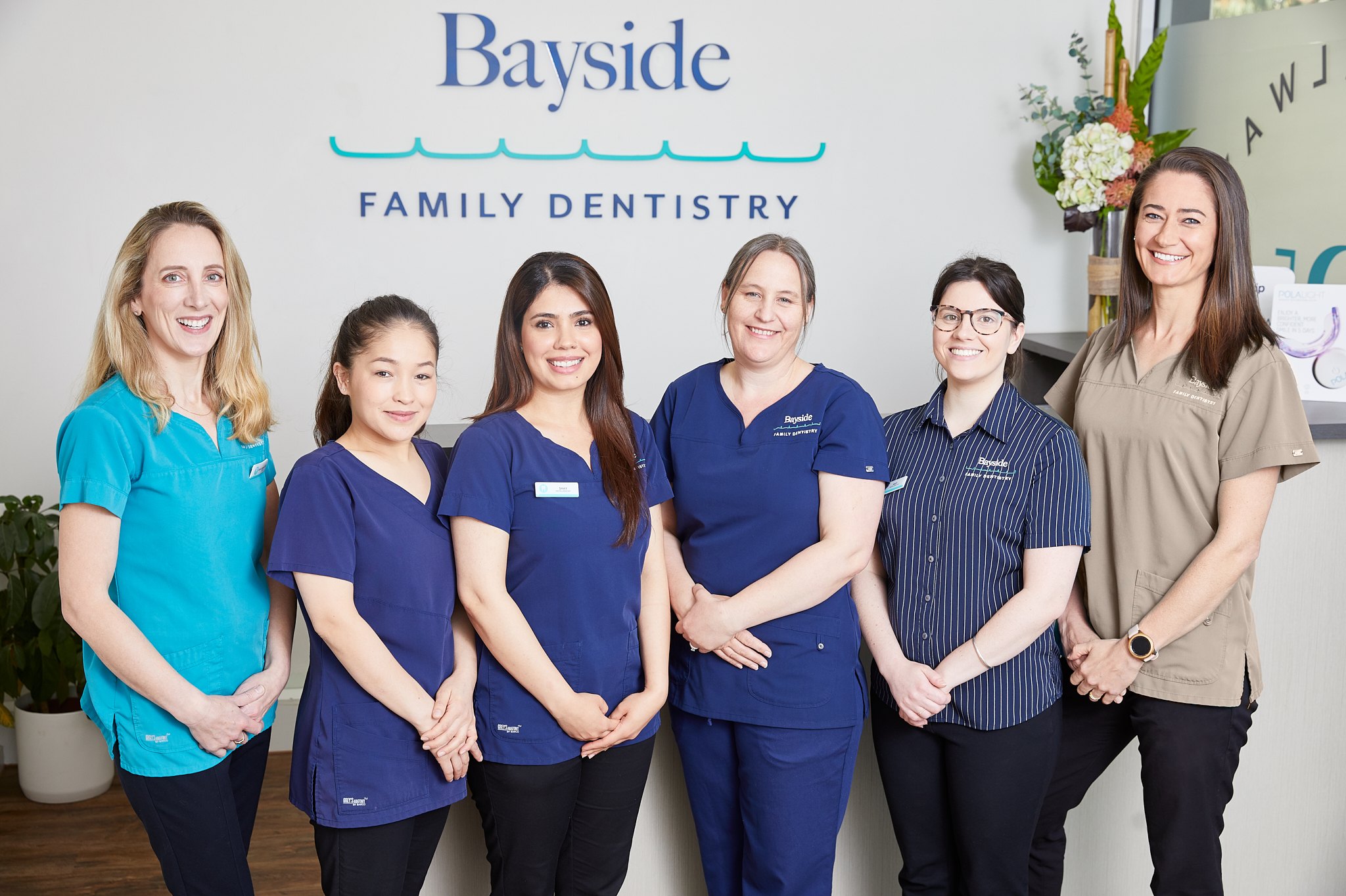 The Bayside Family Dentistry team at the front desk